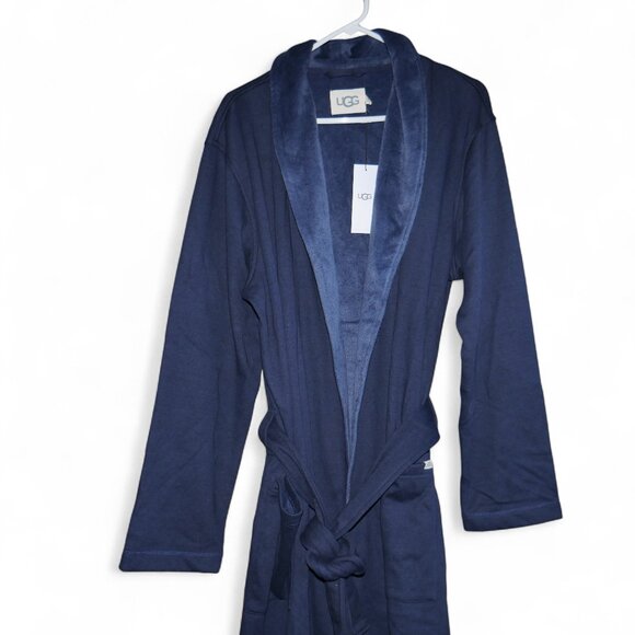 Ugg Men's Luxury Robe Pockets Navy Blue Men's Size M/L Heavyweight Thermal Warm - Picture 7 of 12